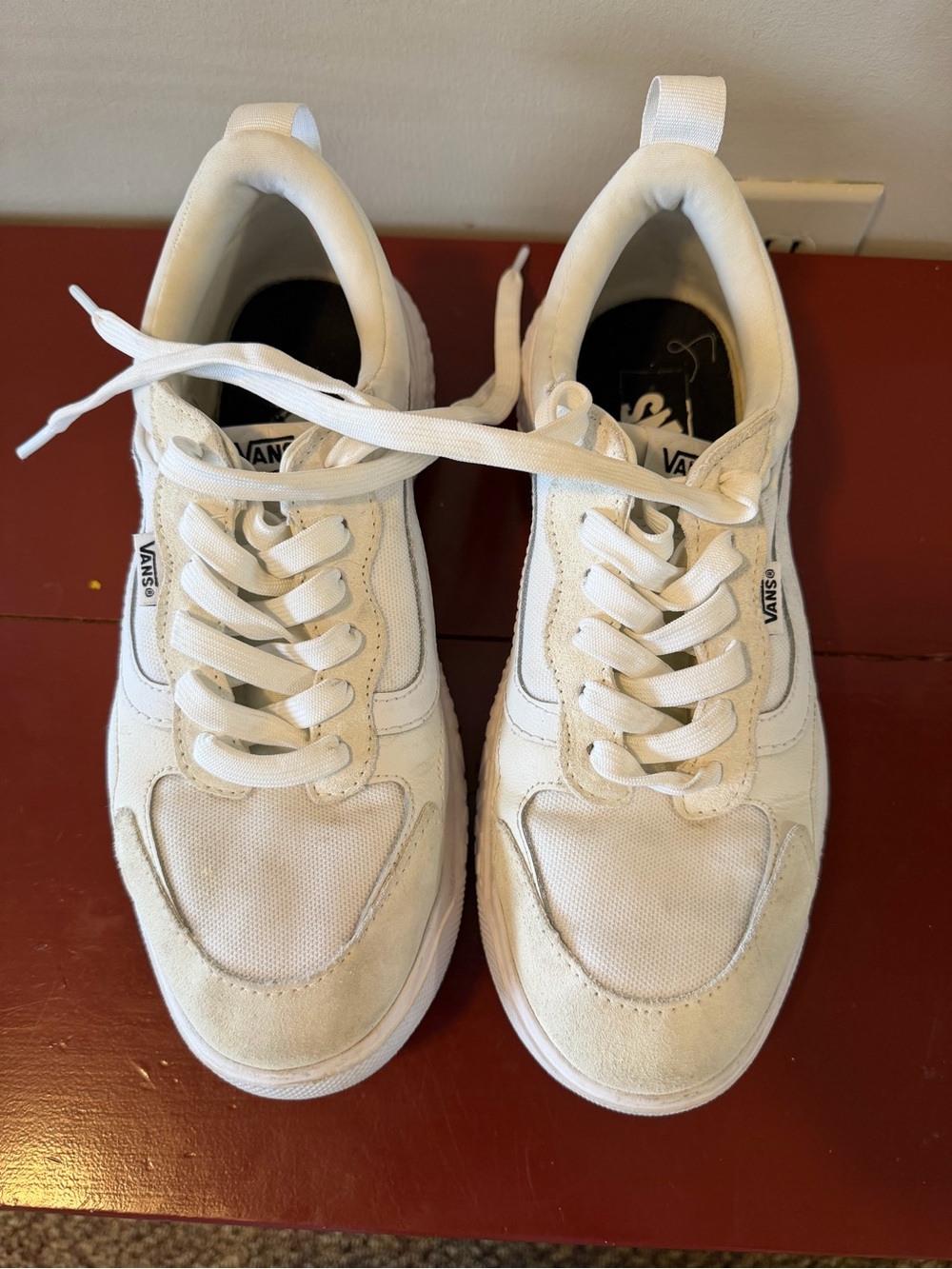 Vans White Low-Top Lace-Up Sneakers